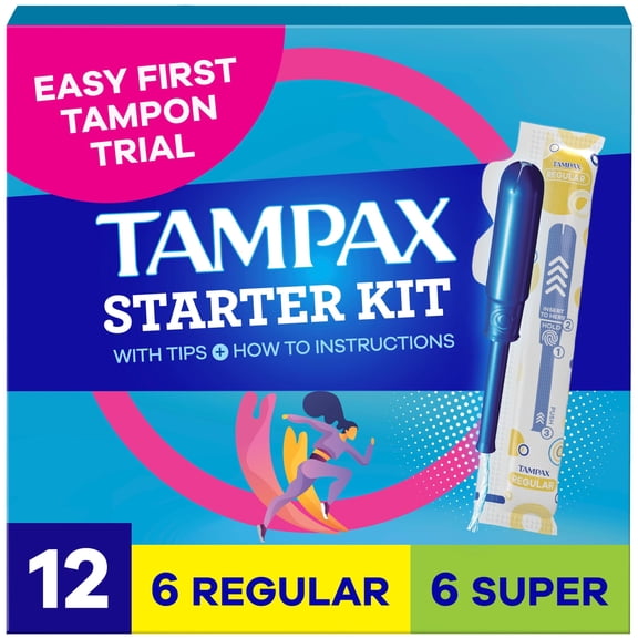 Kit de inicio Tampax LeakGuard sin fragancia, 12 tampones