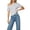 Gray-02, variant on Women's Asymmetrical Off-Shoulder T-Shirt, Short Sleeve Fitted Casual Top for Everyday Wear