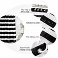 thumbnail image 6 of Black Striped Waterproof Fabric Shower Curtain,Modern Simple Monochrome Geometric White Waterproof Fabric Shower Curtain for Bathroom Curtains Bathtubs Shower Curtains with 12 Hooks Small 36x72in, 6 of 8