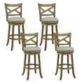 thumbnail image 1 of Costway Swivel Bar Stools Set of 4 Bar Height Chairs with Hollow Back  Soft-padded Seat Grey, 1 of 9