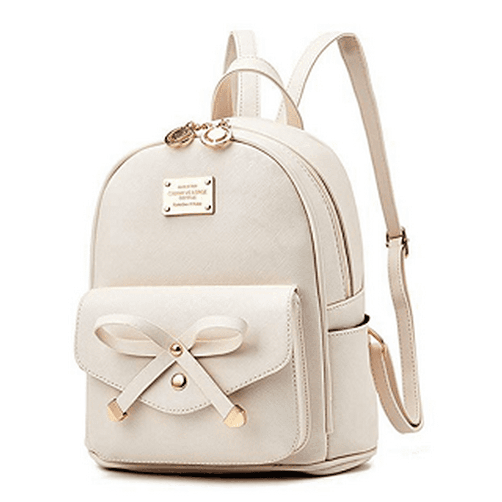 small beige travel backpack
