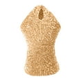 thumbnail image 6 of Women's Sequin Halter Tank Top Summer Luxurious Mock Neck Sleeveless Blouses Slim Fit Fashion Going Out Clothes Gold, 6 of 7