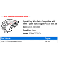 thumbnail image 2 of Spark Plug Wire Set - Compatible with 1998 - 2005 Volkswagen Passat 2.8L V6 1999 2000 2001 2002 2003 2004, 2 of 2