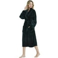 thumbnail image 2 of HEARTNICE Womens Fleece Robes, Plush Long Bathrobe Soft Warm Robes,(Black,2XL-3XL), 2 of 6