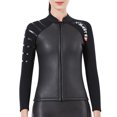 thumbnail image 2 of Trajes De Neopreno Traje De Buceo Dividido Manga Larga Pantalones Largos Traje De Baño Mantener El Calentamiento Deportes Transpirables Pieles De Buceo Reemplazo Para DiveSail Mujer/Negro【XL】 Scienceny OD003284-09, 2 of 7