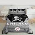 thumbnail image 2 of jejeloiu Boys Baseball Game Bedding Comforter Set,Chicago City Twin Comforter Sets,Ball Sport Lover Bedding Set For Teens Boy,Microfiber Bedroom Decor Reversible,2-Piece, 2 of 8