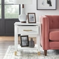 thumbnail image 2 of TMS Rena Rectangular End Table and Pine Wood Legs, White Finish, 2 of 6