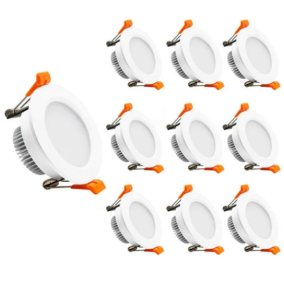 YGS-Tech 2 Inch LED Recessed Lighting Dimmable Downlight, 3W(35W Halogen Equivalent), 4000K Natural White, CRI80, LED Ceiling Light with LED Driver (10 Pack)