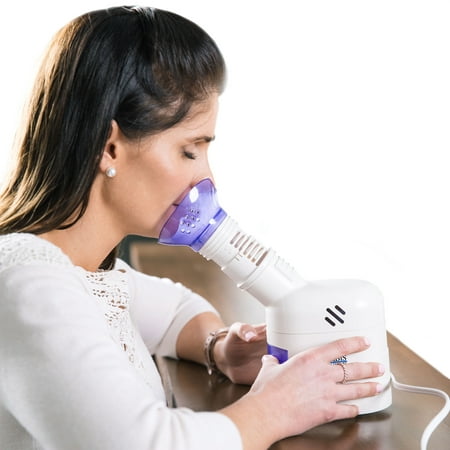 MABIS Personal Steam Inhaler Vaporizer with Aromatherapy Diffuser, Handheld Face Steamer for Sinus, Congestion, and Cough (Best Steam Inhaler For Allergies)