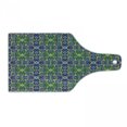 thumbnail image 1 of Orient Cutting Board, Ornate Mosaic Oriental Eastern Patterns with Damask Art, Decorative Tempered Glass Cutting and Serving Board, Wine Bottle Shape, Yellow Green Teal, by Ambesonne, 1 of 1