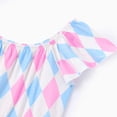 thumbnail image 4 of PatPat Girls Dress Square Neck Flutter Sleeve Dress All Over Plaid Print Casual Kids Summer Dress 5-12Y, 4 of 8