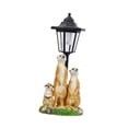 thumbnail image 4 of Estatua de de jardín con luz solar, familia de tres suricatas, escultura creativa de resina para paisajismo, para exteriores, césped, patio y, 4 of 8