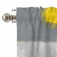 thumbnail image 4 of Abstract Art Curtain Valances Set Yellow Grey Graffiti Painting Mottled Texture Kitchen Curtains 36&nbsp;inch Length Rod Pocket Valance and Tiers 3 Piece Set Small Bedroom Bathroom Laundry Decor, 4 of 9
