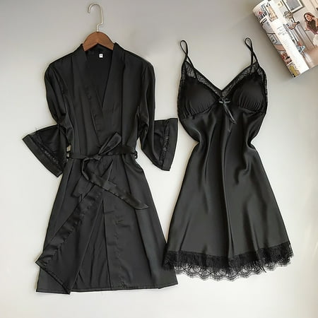 

Sexy Wireless Rimless Pajamas Lace Nightdress Silk Underwear Sleepwear No Pad Note Please Buy One Or Two Sizes Larger