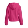 thumbnail image 5 of Loose Hoodies for WomenZaewscy Women's Casual Loose Color Pocket Long-sleeved Zipper Hooded Sweater Jacket Top Hot Pink M, 5 of 8