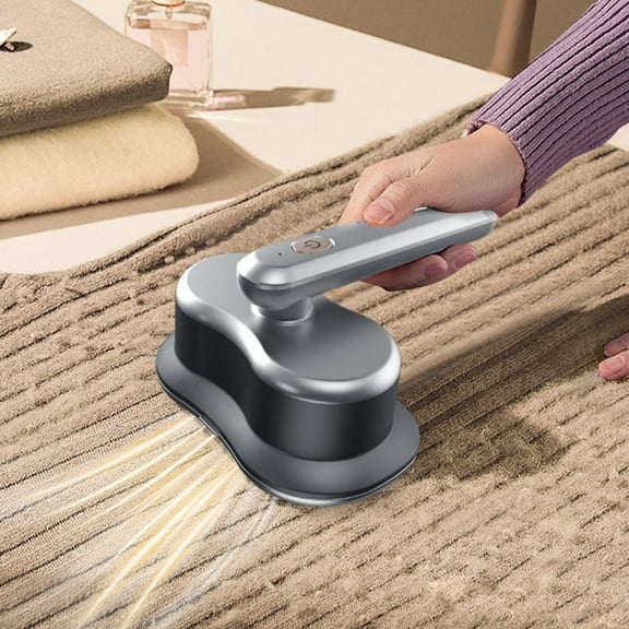 Rechargeable Electric Lint and Hair Remover for Clothes with 12 Rotating Blades, Blue Light Cleaning, and Detachable Sticky Roller