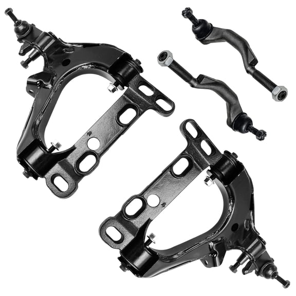 Detroit Axle - 4pc Front End Control Arms Kit for Chevrolet Trailblazer GMC Envoy Buick Rainier Isuzu Ascender 2 Lower Control Arms w/Ball Joints 2 Outer Tie Rod Ends