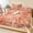 Terracotta, Coral, Cream, variant on Queen Size Fitted Sheet Set - Coral Branches 3 Piece Bedding Sets 16" Deep Pocket Fitted Sheet with 2 Pillowcases, Terracotta Orange Boho Modern Abstract Art Brushed Microfiber Hotel Bed Sheets