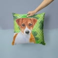 thumbnail image 2 of Carolines Treasures BB9863PW1414 Jack Russell Terrier St Patricks Fabric Decorative Pillow  14Hx14W multicolor, 2 of 4