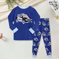 thumbnail image 2 of NOLDARES 2 Piece Toddler Baby Boy Fall Winter Clothes Long Sleeve Sweatshirt Tops Elastic Waist Pants Cute Print Outfits Clothing Set(Blue,2-3 Y), 2 of 6