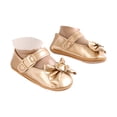 thumbnail image 3 of Zanarzt Baby Walking Shoes Girl Baby Girl Mary Jane Flats Non-Slip Soft Sole Princess Shoes with Bowknot for Wedding Baptism Party Gold,US 3, 3 of 8