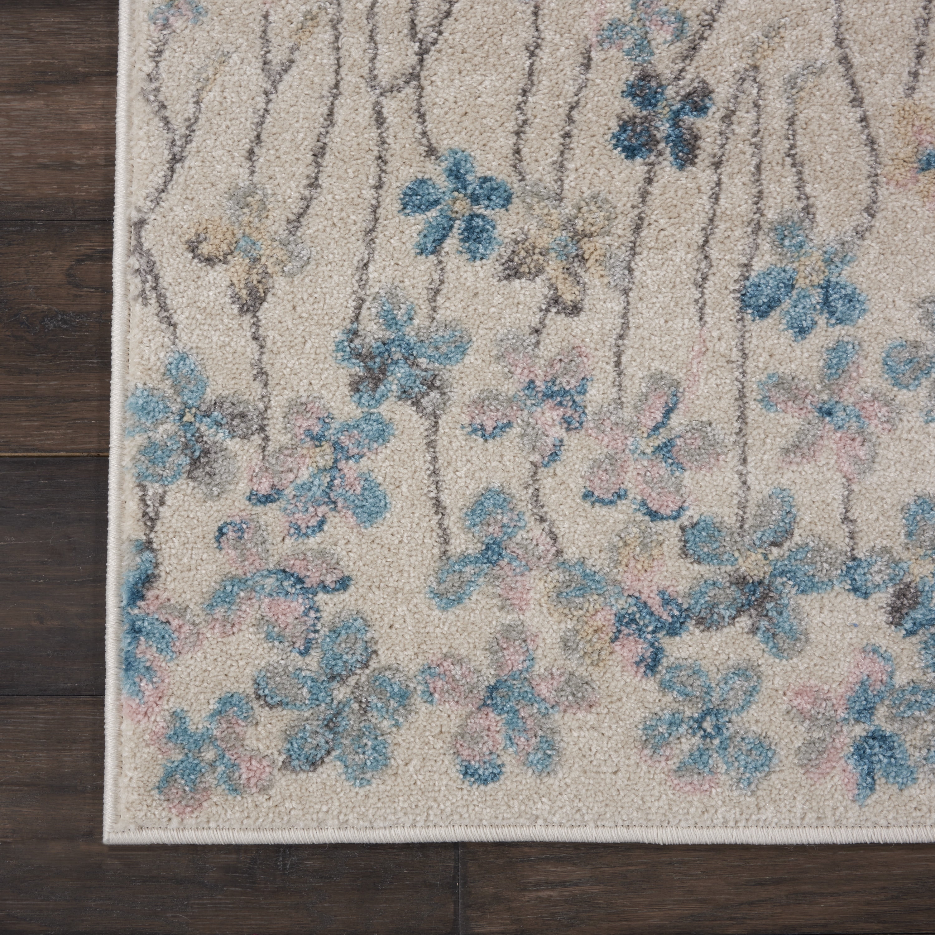 Desert Fields Contemporary Floral Ivory 2' x 4' Area Rug, (2' x 4')