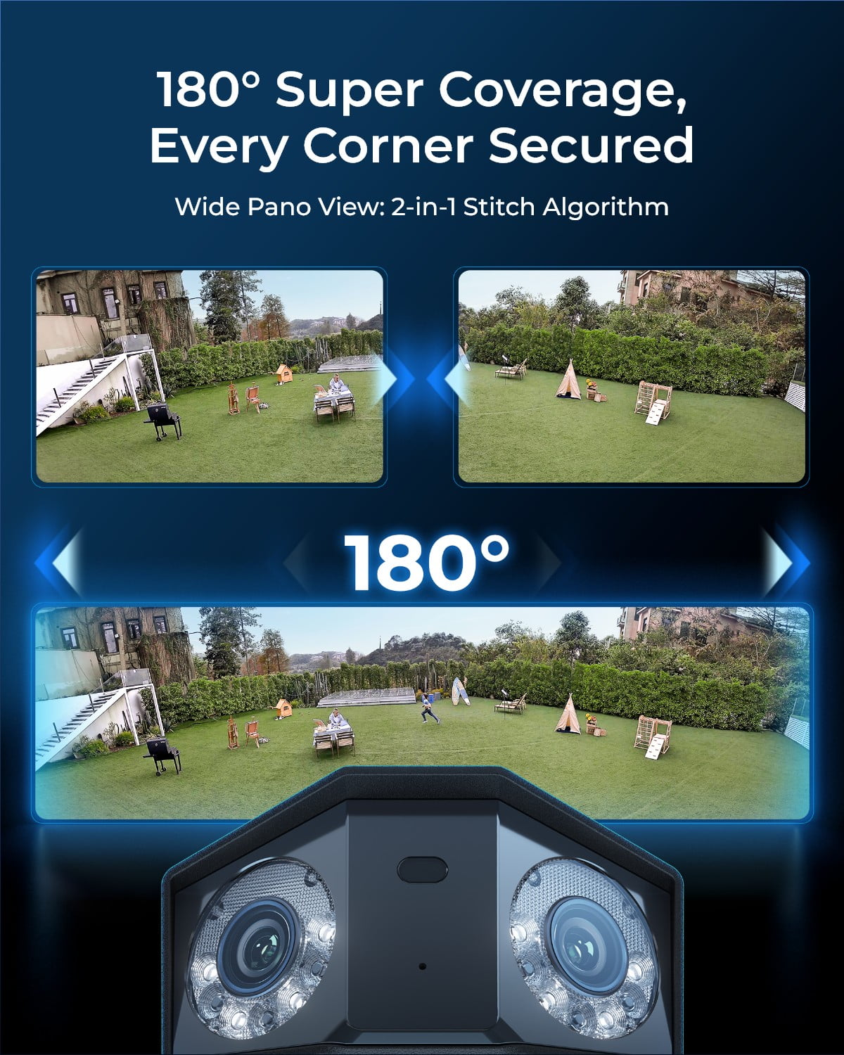 Reolink 16MP Duo 3 Dual-Lens PoE Security Camera with 180° View Motion Track Color Night 24/7 Record
