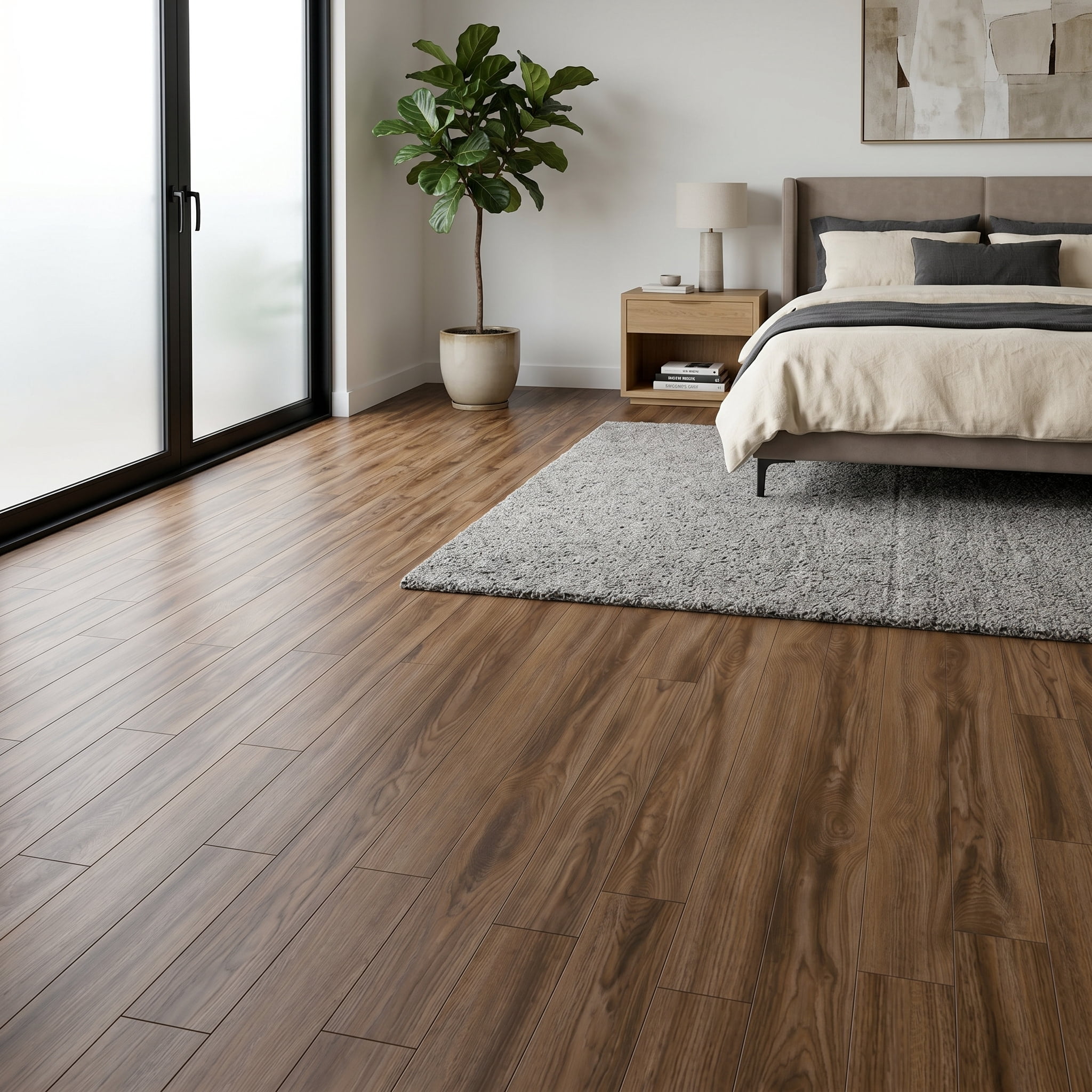PVC Peel and Stick Flooring, 36"x6" Planks, 60 Pieces, Waterproof, Scratch Resistant, DIY Installation