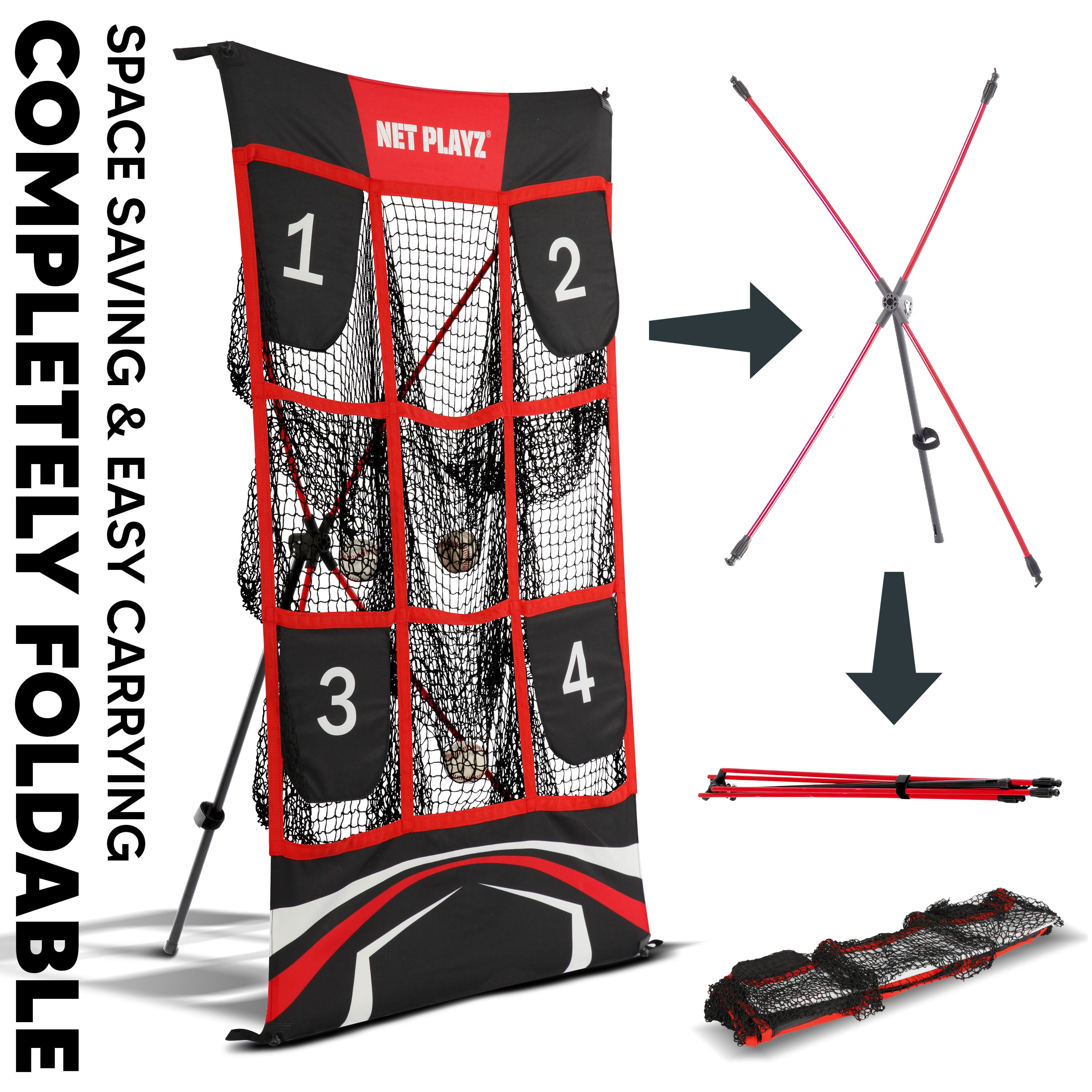 Baseball Net - Pitching Target Net, 9 Pocket Strike Zone | Pitcher Training Equipment /Softball Self-Train Practice Net