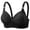 Black, variant on Fatuov Wireless Everyday Bra for Women Full Coverage Lightweight Bra Push Up Print Breathable Fabric Thin Underwear 44B