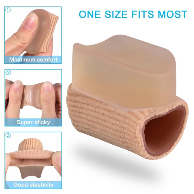 Straightener,Pack of 4 Hammer Toe Straightener Protector Sleeve Tube with Big Toe Gel Spacers,Toe Straightener Protector