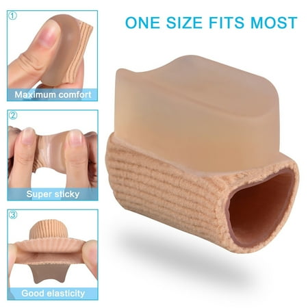 Straightener,Pack of 4 Hammer Toe Straightener Protector Sleeve Tube with Big Toe Gel Spacers,Toe Straightener