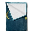 thumbnail image 2 of Vintage Boat Soft Flannel Fleece Blanket, Moon and Stars in the Sky Little Boat at Night on Waves Kids Baby, Cozy Plush for Indoor and Outdoor Use, 50" x 60", Night Blue Teal Yellow, by Ambesonne, 2 of 5