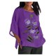 thumbnail image 2 of Fiudx Ofertas de La Semana Blusa Holgada con Estampado de Manga 3/4 para Mujer, Estilo Informal, con Estampado de Alzheimers, 2 of 4