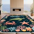 thumbnail image 2 of Design&I 5'x7' Ultra Soft Area Rug, Sea Turtle Ocean Life With Whale Crab And Marine Animal Border None Fluffy Washable Non Shedding for Bedroom Living Room Home Office, 2 of 7
