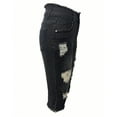 thumbnail image 6 of HKYNLAG Capri Jeans for Women Low Rise Cropped Stretchy Ripped Jeans Raw Hem Distressed Denim Jeggings with Pockets Black L, 6 of 7
