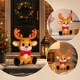 thumbnail image 3 of Christmas Sitting Reindeer Resin Figurine, Cute Red Nosed Deer with Bow, Christmas Decor, Holiday Tabletop Statue for Porch Mantel Shelf Entryway and Indoor Home Decor Display Accent, 3 of 7