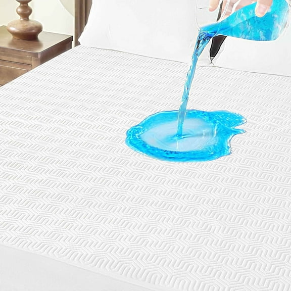 CIVETET Queen Mattress Protector Waterproof, 3D Air Bamboo Mattress Cover, Fitted Sheet Style Cooling Mattress Pad with 18" Deep Pocket, Noiseless, Breathable (60'' X 80'')