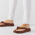 thumbnail image 5 of FSJ Women Split Square Toe Flip Flops Soft Insole Flats Slip on Slippers Summer Beach Indoor Flatform Sandals Size 15 Brown, 5 of 5