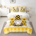 thumbnail image 2 of Homewish Teens Cute Gnome Bedding Comforter Set 7 Pieces, Groovy Sunflower Floral Full Bedding Set, Rustic Farmhouse Reversible Fitted Sheet Flat Sheet, Ultra Soft Bedroom Decor, 2 of 7