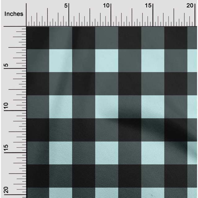 oneOone Cotton Poplin Baby Blue Fabric Gingham Check Craft Projects Decor Fabric Printed By The Yard 56 Inches Wide