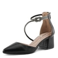 thumbnail image 2 of Spring Step L'Artiste Patrizia Women's Eluned Crystal Embellished Pointed-Toe Block Heel Pumps – Elegant Dress Shoes with Asymmetrical Straps & Knot Detail, 2 of 9