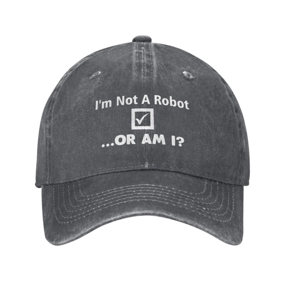 I Am Not A Robot Baseball Cap Vintage Soft Washed Denim,Golf Dad Hat Adjustable Trucker Hats for Men Women Unisex Adult,Deep Heather