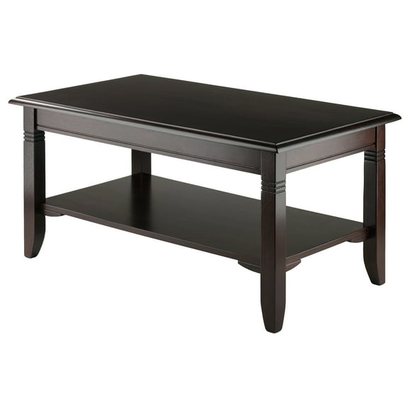 Winsome Nolan Coffee Table with Shelf, Cappuccino Finish