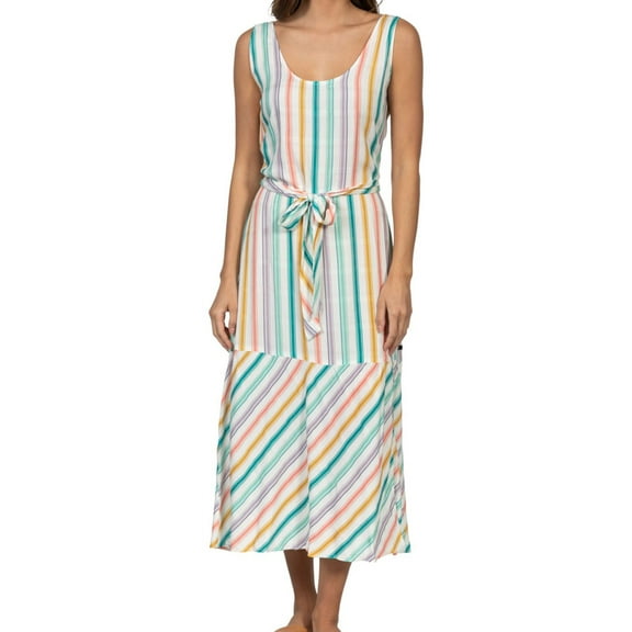 Hurley Womens Monroe High Slit Maxi Blouson Dress, Multicoloured, X-Large