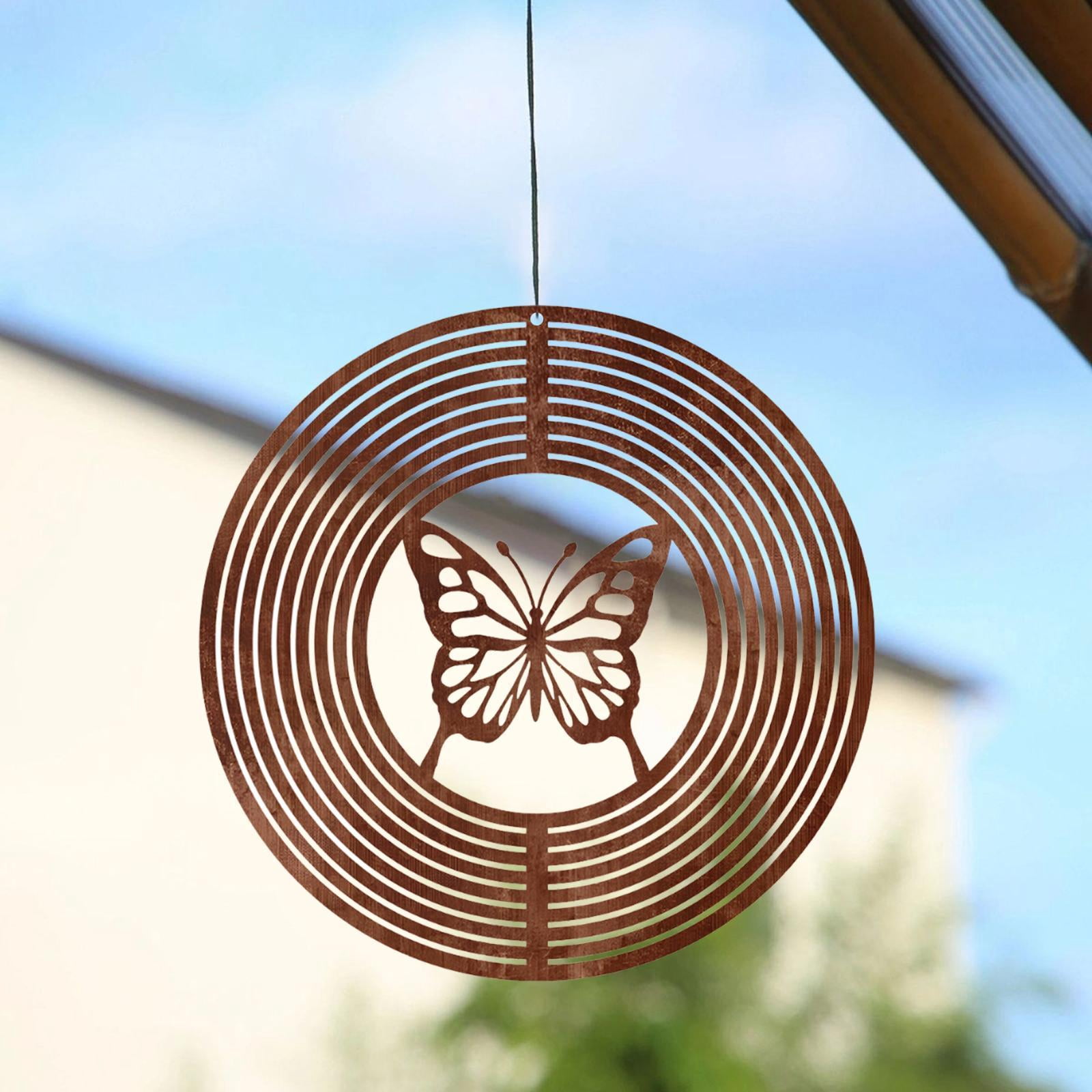 Dualoai Wind Chime Hanging Decorative Pendant Handcrafted Windchime Wind Chime Bell for Yard Women Men Outdoor Indoor Patio Decor Butterfly
