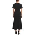 thumbnail image 3 of INSPIRE CHIC Women's Cocktail Dress Floral Embroidered Crewneck Fishtail Midi Formal Evening Dresses S Black, 3 of 5