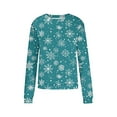 thumbnail image 4 of Uootdi Gift Plus Size Christmas Womens Long Sleeve Sweatshirt Funny Xmas Tree Santa Reindeer Snowman 3D Print Graphic Sweatshirts Crewneck Xmas Holiday Tops, 4 of 6