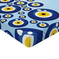 thumbnail image 2 of Ambesonne Evil Eye Fitted Sheet, Diagonal Vivid Pattern, Twin XL Size, Blue Pale Blue Yellow, 2 of 3