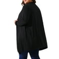 thumbnail image 3 of Agnes Orinda Plus Size Cardigan for Women Long Sleeve Open Front Lightweight High Low Hem Draped Cover Ups 1X Black, 3 of 6